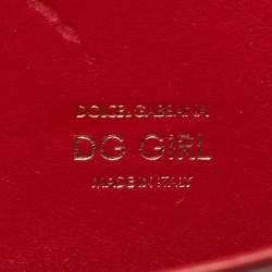 Pre Owned Dolce & Gabbana Red Leather DG Girls Phone Bag
