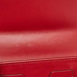 Pre Owned Dolce & Gabbana Red Leather DG Girls Phone Bag