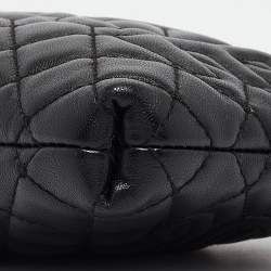 Pre Owned Dolce & Gabbana Black Quilted Leather Logo Pochette Bag