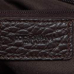 Pre Owned Dolce & Gabbana Brown Leopard Calf Hair and Leather Drawstring Hobo