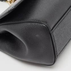Pre Owned Dolce & Gabbana Black Leather Small Miss Sicily Top Handle Bag