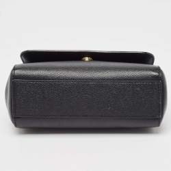 Pre Owned Dolce & Gabbana Black Leather Small Miss Sicily Top Handle Bag