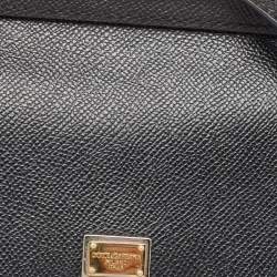 Pre Owned Dolce & Gabbana Black Leather Small Miss Sicily Top Handle Bag