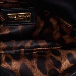 Pre Owned Dolce & Gabbana Black Lace Chain Flap Shoulder Bag
