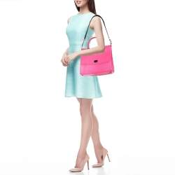 Pre Owned Dolce & Gabbana Pink Rubber Regular Miss Sicily Top Handle Bag