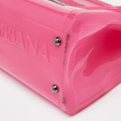 Pre Owned Dolce & Gabbana Pink Rubber Regular Miss Sicily Top Handle Bag