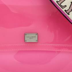 Pre Owned Dolce & Gabbana Pink Rubber Regular Miss Sicily Top Handle Bag