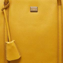 Pre Owned Dolce & Gabbana Yellow Leather Miss Escape Shopper Tote