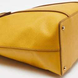 Pre Owned Dolce & Gabbana Yellow Leather Miss Escape Shopper Tote