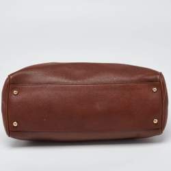 Pre Owned Dolce & Gabbana Brown Leather Miss Sicily Tote