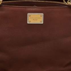 Pre Owned Dolce & Gabbana Brown Leather Miss Sicily Tote