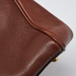 Pre Owned Dolce & Gabbana Brown Leather Miss Sicily Tote