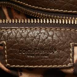 Dolce & Gabbana Dark Brown Leather Flap Tassel Shoulder Bag