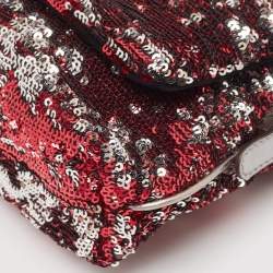 Pre Owned Dolce & Gabbana Pink/Silver Sequins Miss Charles Shoulder Bag
