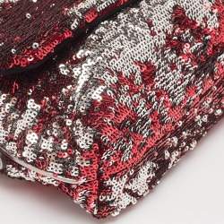 Pre Owned Dolce & Gabbana Pink/Silver Sequins Miss Charles Shoulder Bag