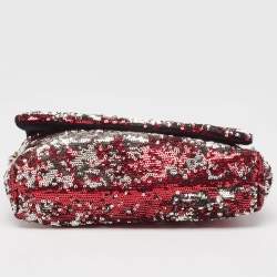 Pre Owned Dolce & Gabbana Pink/Silver Sequins Miss Charles Shoulder Bag