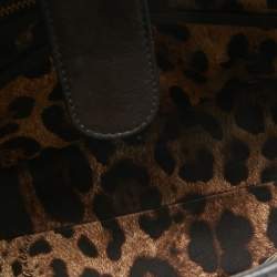 Pre Owned Dolce & Gabbana Dark Brown Crochet Raffia Large Miss Sicily Top Handle Bag