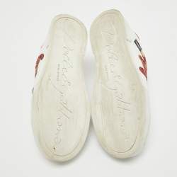 Pre Owned Dolce & Gabbana Two Tone Leather Portofino Sneakers Size 39.5