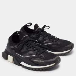 Pre Owned Dolce & Gabbana Black Fabric Sorrento Sneakers Size 40