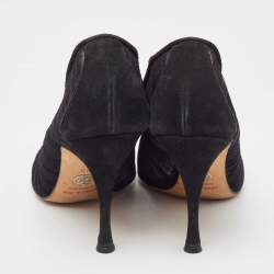 Dolce & Gabbana Black Tulle Fabric Flower Applique Peep Toe Pumps Size 40