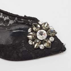 Dolce & Gabbana Black Lace Bellucci Pumps Size 38.5