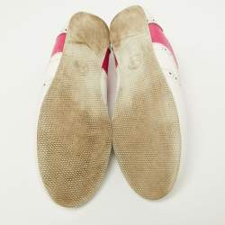 Dolce & Gabbana Pink/White Brogue Leather Oxford Sneakers Size 36