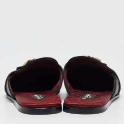 Pre Owned Dolce & Gabbana Black Leather Mules Size 42