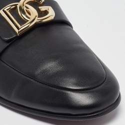 Pre Owned Dolce & Gabbana Black Leather Mules Size 42