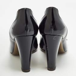 Pre Owned Dolce & Gabbana Black Patent Buckle Detail Pumps Size 39.5