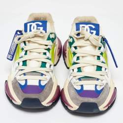 Pre Owned Dolce & Gabbana Multicolor Suede and Nylon Airmaster Low Top Sneakers Size 39.5
