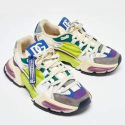 Pre Owned Dolce & Gabbana Multicolor Suede and Nylon Airmaster Low Top Sneakers Size 39.5