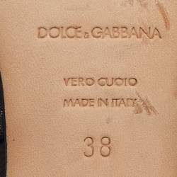 Pre Owned Dolce & Gabbana Black Leather Slingback Pumps Size 38