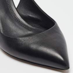 Pre Owned Dolce & Gabbana Black Leather Slingback Pumps Size 38