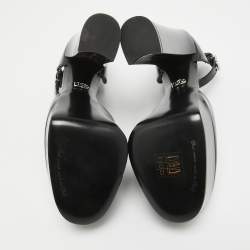 Pre Owned Dolce & Gabbana Black Patent Leather Platform Pumps  Size 37