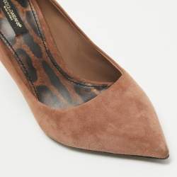 Pre Owned Dolce & Gabbana Brown Suede Pointed Toe Pumps Size 39