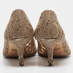 Dolce & Gabbana Beige Lace Bellucci Pumps Size 40.5