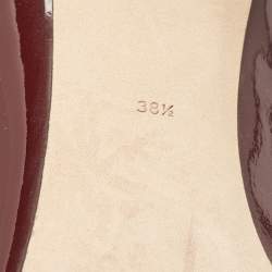 Pre Owned Dolce & Gabbana Burgundy Patent Leather Pointed Toe Pumps Size 38.5