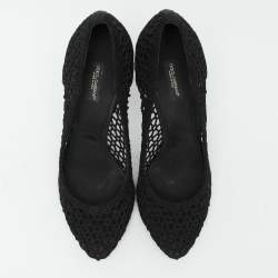 Pre Owned Dolce & Gabbana Black Crochet Pumps Size 39
