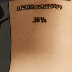 Pre Owned Dolce & Gabbana Black Patent and Leather Knee Length Boots Size 38.5