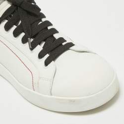 Pre Owned Dolce & Gabbana White Leather Portofino Lace Up Sneakers Size 38