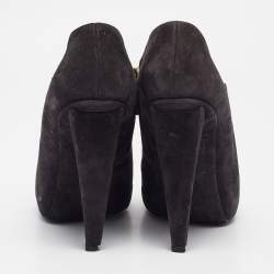 Dolce & Gabbana Grey Suede Ankle Length Boots Size 40