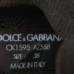 Dolce & Gabbana Black Knit Fabric Sorrento Slip On Sneakers Size 38