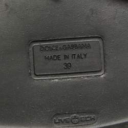 Pre Owned Dolce & Gabbana Black Leather Combat Boots Size 39