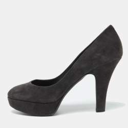 Dolce & Gabbana Black Suede Platform Pumps Size 39.5