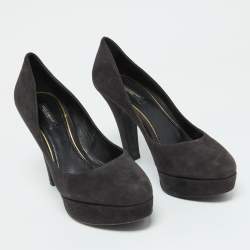 Dolce & Gabbana Black Suede Platform Pumps Size 39.5