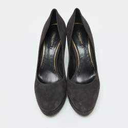 Dolce & Gabbana Black Suede Platform Pumps Size 39.5