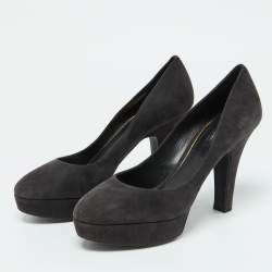 Dolce & Gabbana Black Suede Platform Pumps Size 39.5