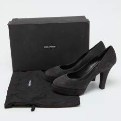 Dolce & Gabbana Black Suede Platform Pumps Size 39.5