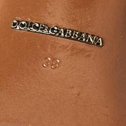 Pre Owned Dolce & Gabbana Black Polka Dot Knotted Fabric and Raffia Ankle Strap Sandals Size 38