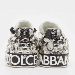 Pre Owned Dolce & Gabbana White Leather Portofino Lace Up Sneakers Size 39